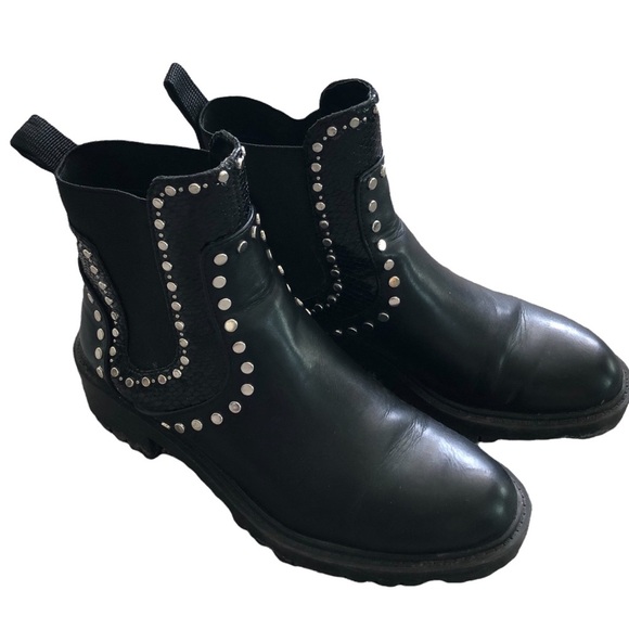 ZARA Studded Black Boots - Picture 2 of 9